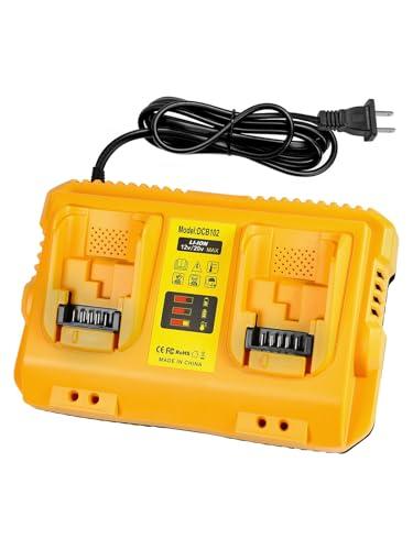 DCB102 20V MAX Battery Charger Replacement for Dewalt Battery Charger, 2 Port Charger Compatible with Dewalt 12V-20V Batteries