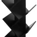 Homaterial 360Rotating Tree Bookshelf - 7 Tier Space Saving Bookshelf, Corner Shelf for Small Spaces Black