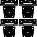 3.5 Inch Heavy Duty Gate Hinges, Extra Thick Black Shed Barn Door Hinges for Wooden Fences, Yard Gate, Vinyl Fence Gate, Garage, Gate Door Hinges for Indoor Outdoor (4 Pack)