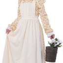 Girls Prairie Girl Costume (Beige, M)
