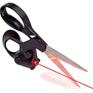 2 x Professional Laser Guided Sewing Scissors for Home Craft Wrapping Gift Fabric Sewing Cut Straight Fast for Fabric Paper Crafts | Upgraded Ergonomic Handle