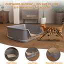 Open-Top Large High Sides Cat Litter Box with Low Entrance, Suitable for Small and Elderly Cats, Anti-Splash, 19.8 x15.6x7.3 for Indoor Use (GreyMoon Gray)