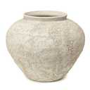 Lunar Glaze Ceramic Vase – Decorative Round Accent Piece for Tabletop & Shelf, Ideal for Floral Arrangements & Modern Farmhouse Décor, 11.5” W x 9.75” H