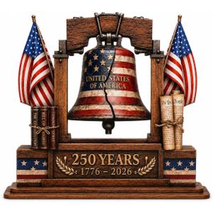 USA 250th Anniversary Wooden Plaque, 250th Anniversary Decorations, USA 250th Anniversary Merchandise, 250 Anniversary USA Merchandise, Liberty Bell Patriotic Table Decor, 4th of July Decorations, American Flag Independence Day Gift, Desk Shelf Display 1776-2026