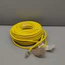 100ft 12 Gauge Heavy Duty 3 Outlet Extension Cord Splitter with Indicator, Waterproof Outdoor Extension Cord with Multiple Outlets, 15A 1875W for Garden, ETL Listed, Flexible Yellow SJTW