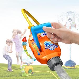 Water  SprayToy, Adjustable Control Water Flow/Pressure for Kids Splash Game, with 6.5FT/2M Hose, 3 Hose Clamps, Universal Connector | Compatible Summer Outdoor Water Sprinkler Toy