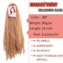 8 Packs Marley Twist Braiding Hair 24 Inches MarleyTwist Hair Blonde Cuban Twist Hair Afro Kinky Curly Twists Faux Locs Synthetic Marley Hair Extensions
