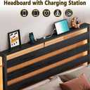 CLIBFENG 14 Inch Classic Metal Platform Bed Frame-Full Size Bed Frame with Headboard,Steel Slats Support-LED Bed Frame with USB Charging Station,Under Bed Storage,No Box Spring Needed,Noise Free