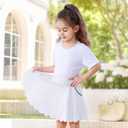 Toddler Girl Skirts with Shorts and Pockets Athletic Shorts Skirts for Girl A Line Scalloped Tennis Skater Skorts (White)