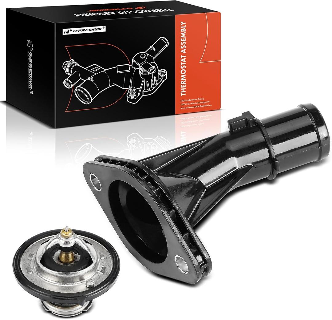 A-Premium Engine Coolant Thermostat Housing Assembly Compatible with Hyundai Elantra 2011-2016, Elantra Coupe 2013-2014, Elantra GT 2013-2017, Accent, Veloster & Kia Forte, Forte Koup, Forte5, Rio
