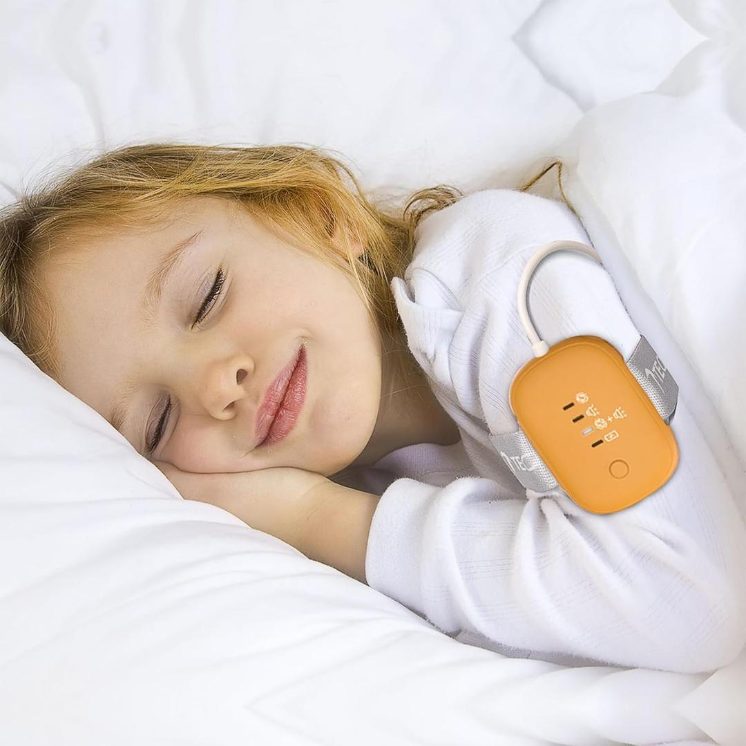 Bed Wetting Alarm for Kids, USB Rechargeable, Pee Alarms with Loud Sound & Strong Vibration, Potty Training for Children (Orange)