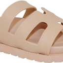 Mia Girl Comfortable Flat Sandals for Women, Tan US 8.5