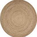 LR Home Natural Jute 4ft Round Area Rug for Home Decor | Braided Rugs for Living Room, Bedroom, Playroom | Modern Boho Farmhouse Indoor Carpet for Room Decor | Tan/Beige