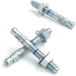 HROMIGRY 5/8" x 5" Concrete Anchors (25 Pack) 5/8 inch Wedge Anchors Bolts Zinc Plated