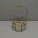 Gold Wire Basket with Handle, Flower Girl Basket and Wedding Card Holder