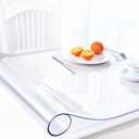 38X70 Inch Clear Table Protector 1.5mm Thick Plastic Table Cover Protector Waterproof Tablecloth Cover Rectangle Vinyl Desk Top Writing Mat PVC Table Pad for Wood Coffee Dining Room Tabletop