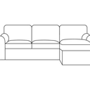Chaise L-shaped sofa cover , 35"×70", White