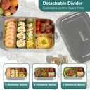 Stainless Steel Bento Box with 4 Compartments,1400ml Large & Thickened Metal Lunch Box for Adults,Eco-friendly Leak-Proof Container with Lockable Clips