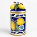 Blue Sky Ceramic 17499 Lemon Canister, Small, Multicolor, 4.5"L x 4.5"W x 10.25"H