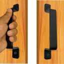 Premium Barn Door Handles Black,7.4 inch,2 Packs, Heavy Duty Rustic Metal Pulls for Sliding, Garage, Shed, Gate, Closet, Drawer, Indoor/Outdoor