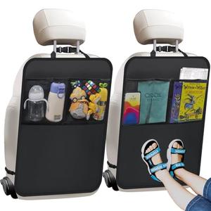 Kick Mats with Organizer -2 Pack Backseat Protector Seat Covers for Your Car, SUV, Minivan or Truck Seats - Vehicle Back Seat Kids Safety Accessories -Universal Fit Automotive Interior Protectors