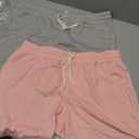 AIMPACT Mens Workout Sweat Shorts 5 Inch Cotton Casual Fitness Running Shorts with Pockets 2 Piece Grey And Pink XL