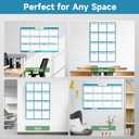 2 x 2026 Wall Planner 34.8"x22.8" Dual-Sided Dry Erase Calendar with 8 Adhesive Dot Stickers, Folded Packaging, Reversible Extra Large Monthly Yearly Planner For Office Home Students, Teal