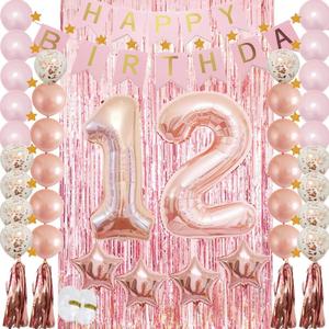 12th Birthday Decorations for GirlsRose Gold 12 Birthday Party Decoration for HerRosegold Balloons Decoration for Girls Women 12th Birthday Party Supplies