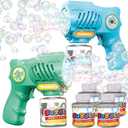 EagleStone Toys for 3+ Year Old Boys Girls, 2 Pack Bubble Gun Machine with Bubble Solution, Outdoor Toy for Kids Ages 4-8,Kids Toys for Ages 3-4 4-6 5-7, Birthday Gifts for 3 4 5 6 7 8 Year Old Boys (Blue,green)