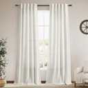 Cream Semi Sheer Linen Curtains 102 Inch Long Curtains Back Tab Rod Pocket 2 Panels Set Natural Elegant Living Room Decor Sunlight Filtering Solid Color Drapes for High Window 40x102