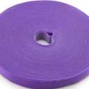 Reusable Fastening Tape Cable Ties 3/4 Inch Double Side Hook Roll (25 Yard, Purple)