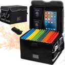 Fireproof Document Box with Lock, Hanging File Organizer