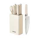 Carote 8PCS Kitchen Knife Block Set, Razor-Sharp Blade, Essential Set with Block, Dishwasher Safe