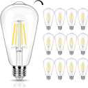 12 Pack 4000K Cool White Dimmable LED Light Bulbs 40W Equivalent, E26 Base Edison Bulbs 40 Watt, Vintage 4W LED Bulbs, Decorative ST19 Bulbs for Ceiling Light Fixtures
