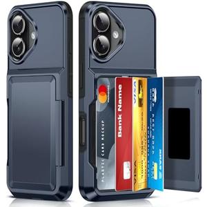 LeYi for iPhone-17 Wallet Case Blue: i Phone iphone17 Cases with Card Holder Protective iohone 17case Cover Funda para Heavy Duty Military Grade Drop Proof Hard Men iphone17case, Navy Blue