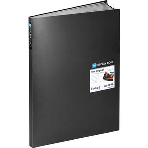 Sooez Heavy Duty Binder with Plastic Sleeves 18"x24", Portfolio Folder with 30 Clear Sheet Protectors, Display 60 Pages, Presentation Book for Artwork, Sheet Music, Document (Black)