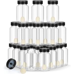 Bonerwhite Clear Bottle Wool Daubers with Ball Brush 120ml/ 4oz Applicator Bottle Wool Daubers for Leather Dye DIY Tool with Metal Handle Dab Tools for Projects Arts and Crafts Gluing(12 Pcs)