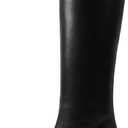 Modatope Knee High Boots Women Square Toe Kitten Heel Tall Boots Womens Fashion Long Boots (7, Pu Black)