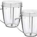 Replacement Parts CupsCompatible with Nutribullet Blender 600W & 900W (2 18oz mugs)