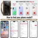Defencase Compatible with iPhone 16 Case Wallet with RFID Blocking Card Holder for Women and Men, Fashion PU Leather Magnetic Snap Flip Zipper Strap Wallet Phone Case for iPhone 16 6.1", Coffee
