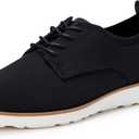 Amazon Essentials Men's Derby Knit Dress Sneakers with Foam Insole (9, Black)