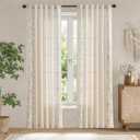 jinchan Winslow Linen Curtains for Bedroom 84 Inches Length Embroidered Bordered Floral Curtains for Living Room Farmhouse Decor Light Filtering Window Treatments Sage on Beige Drapes 2 Panels