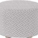 SZJIAHTM Stretch Jacquard Small Square Round Ottoman Seat Covers Slipcover Storage Ottoman Elastic Bottom Stool Cover Protector for Foot Rest Stool Furniture Living Room