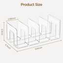 HBlife Clear Acrylic Kids Shoe Rack for Closet Organizers and Storage, Small Shoe Rack 4 Sections Toddler Baby Shoe Storage Organizer Stackable Shoe Shelf,Desk File Sorter Book Purse Organizer(1 Pack)