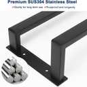 NearMoon Bathroom Towel Bar, Towel Rod Holder, Square Shelf Rack Hanging Towel for Bath, Thicken SUS304 Stainless Steel Towel Rack Wall Mounted-2-Tier Bath Accessories (24 Inch, Matte Black)