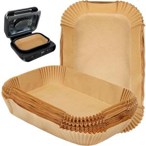 BYKITCHEN Air Fryer Liners for Ninja FG551/DG551/IG651 Foodi Smart XL Indoor Grill, Set of 100, Rectangle Air Fryer Parchment Paper Liners, Ninja Foodi XL Grill Accessories