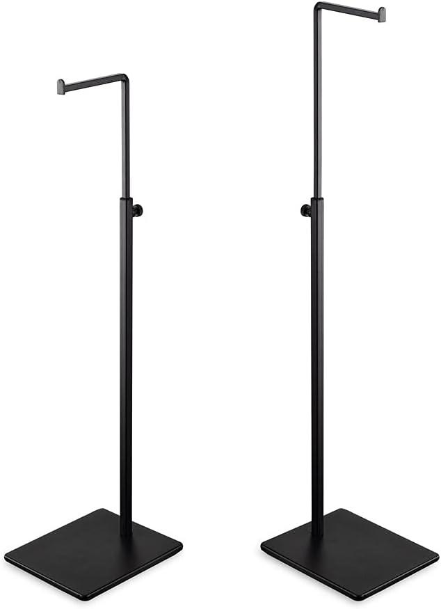Hanging Hook Bag Stand - Set of 2 Adjustable Height Black Handbag Display Stand Set