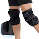 REVIX Ice Packs for Knee Relaxation, Reusable Gel Ice Wraps with Cold Compression for Meniscus Tear and ACL, Plush Cover and Long-Lasting Cold, A Set of Two, Black