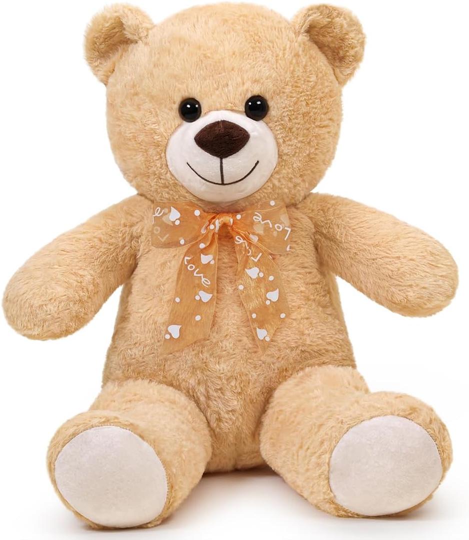 Teddy Bear Stuffed Animal 24'' Small Teddy Bear Plush Toy Gift for Valentine Christmas Birthday Light Brown (23.6 inches)
