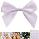 2 x GUIFIER 30 Pack Mini Satin Ribbon Bows with Adhesive Glue Pads, Pretied Bows, Ribbon Bowknot Flower for DIY Crafts Sewing Scrapbooking Wedding Birthday Party Favors, Home Decor, Cake Pops (White)